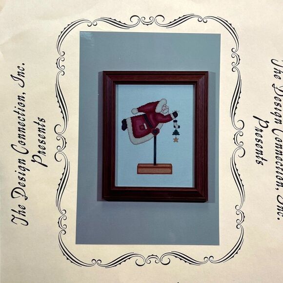 The Design Connection Primitive Santa Clouse Counted Cross Stitch Kit Vtg 90s - Picture 1 of 7